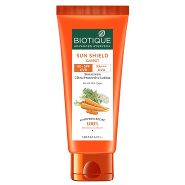 Biotique Sun Shield Carrot SPF 40+ Sunscreen Lotion