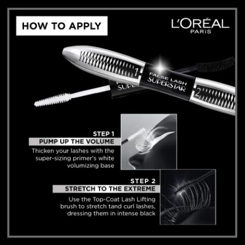 L'Oreal False Lash Superstar Mascara, Black, 0.21 Ounce