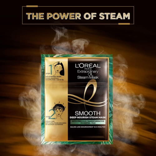 L'Oreal Paris Extraordinary Oil Smooth Steam Mask (Paraben Free) 20ml + 40g