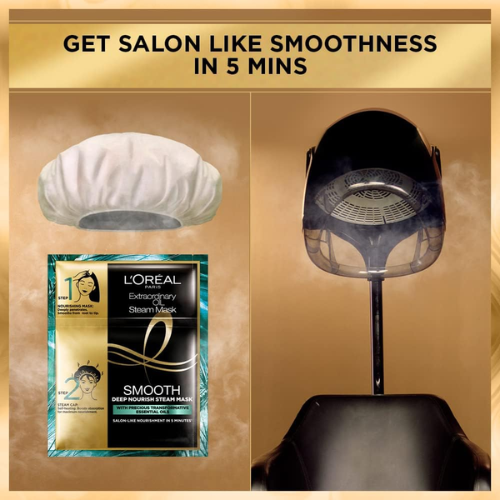 L'Oreal Paris Extraordinary Oil Smooth Steam Mask (Paraben Free) 20ml + 40g