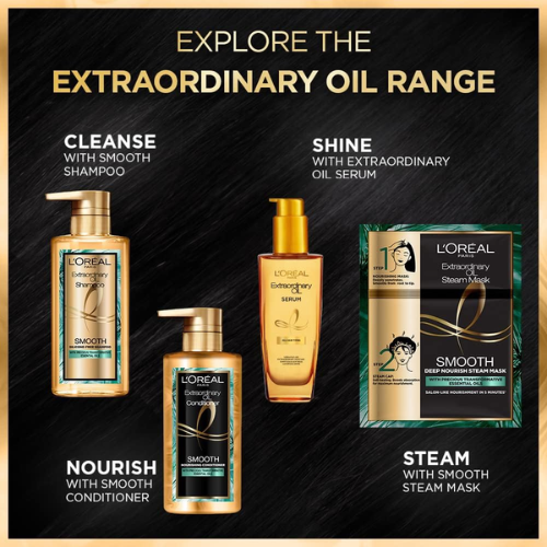 L'Oreal Paris Extraordinary Oil Smooth Steam Mask (Paraben Free) 20ml + 40g