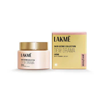 Lakmé Dew Drama Gel Crème – Hydrating & Nourishing Face Cream with Pro-Ceramides, Vitamin E, B3 & F | 50 g