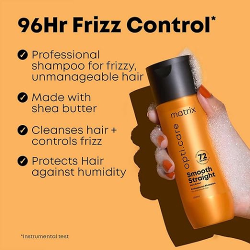 MATRIX Opti.Care Smooth Straight Professional Shampoo for Frizzy, Unmanageable Hair