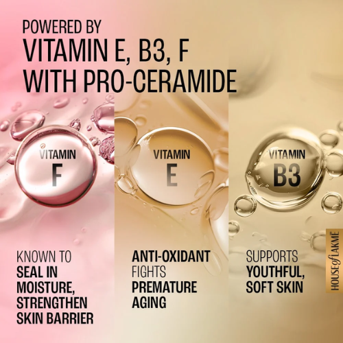 Lakmé Dew Drama Gel Crème – Hydrating & Nourishing Face Cream with Pro-Ceramides, Vitamin E, B3 & F | 50 g