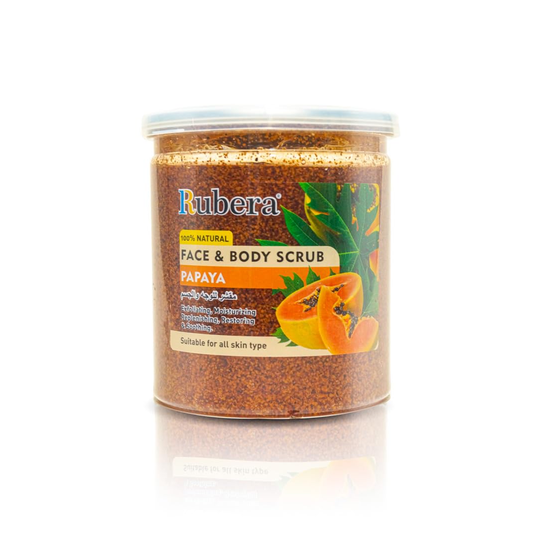 Rubera FACE & BODY SCRUB PAPAYA SUITABLE FOR ALL SKIN TYPE Scrub (500 ml)