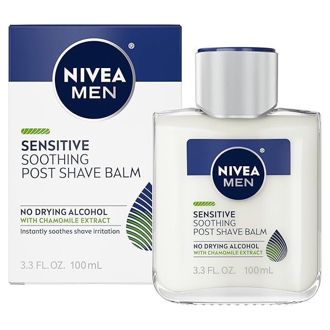 Nivea Men Sensitive After Shave Balm | Extra Soothing & Hydrating Post-Shave Care | With Chamomile & Vitamin E |