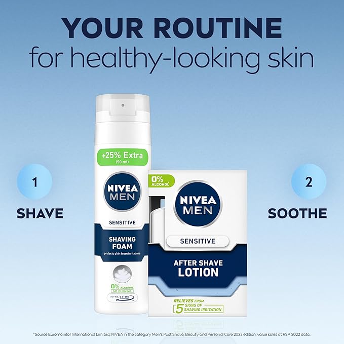 NIVEA MEN Sensitive After Shave Balm | Soothes & Protects Post-Shave Skin | 100ml