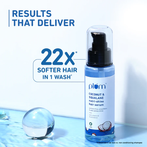 Plum Coconut & Squalane Hair Serum for Soft, Shiny Hair 75ml