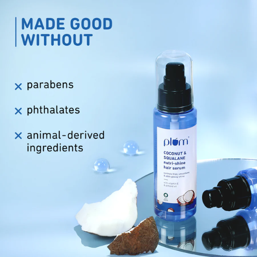 Plum Coconut & Squalane Hair Serum for Soft, Shiny Hair 75ml