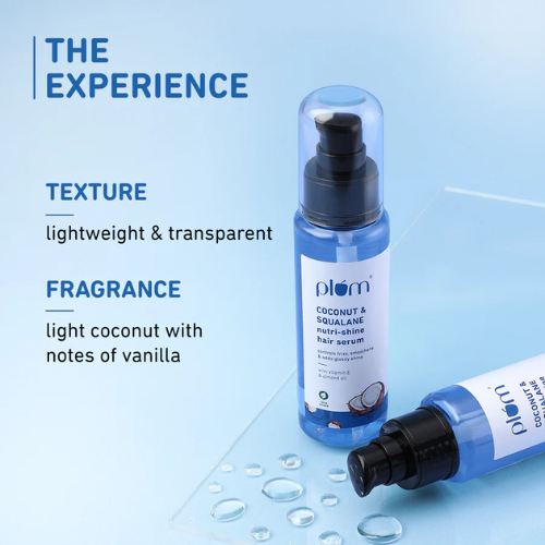 Plum Coconut & Squalane Hair Serum for Soft, Shiny Hair 75ml