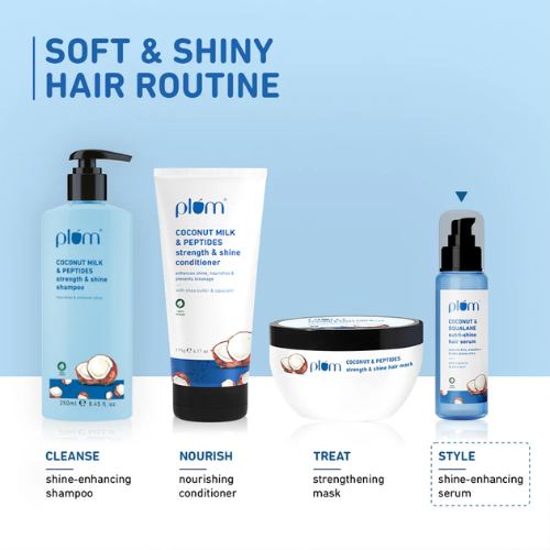 Plum Coconut & Squalane Hair Serum for Soft, Shiny Hair 75ml