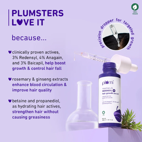Plum Rosemary & 3% Redensyl Hair Growth serum 30ml