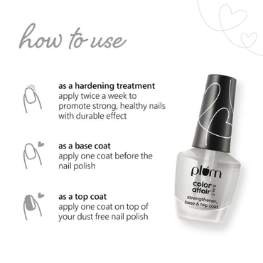 Plum Color Affair 3-in-1 Strengthener, Base & Top Coat