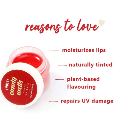 Plum Candy Melts Vegan Lip Balm | Red Velvet Love 12gm