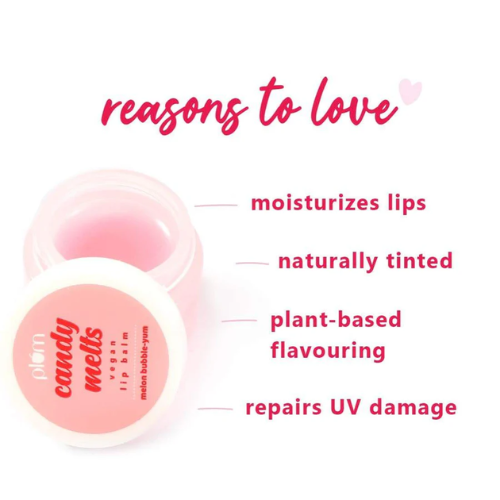 Plum Candy Melts Vegan Lip Balm | Melon Bubble-Yum 12gm