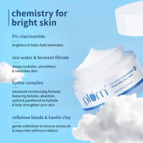 Plum Rice Water & 5% Niacinamide Cloud Whip Face Mask 50 g