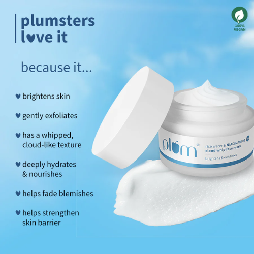 Plum Rice Water & 5% Niacinamide Cloud Whip Face Mask 50 g