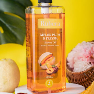 Rubera Melon, Plum & Freesia Shower Gel – Fruity & Floral Refreshing Cleanser (1000ml)