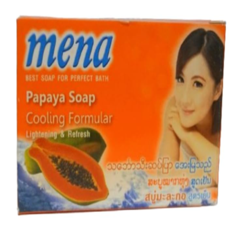 Meena Papaya Soap with Cooling Formula – Brightening, Exfoliating & Refreshing for Face & Body