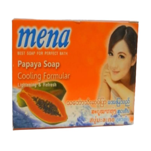 Meena Papaya Soap with Cooling Formula – Brightening, Exfoliating & Refreshing for Face & Body