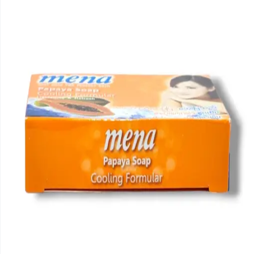 Meena Papaya Soap with Cooling Formula – Brightening, Exfoliating & Refreshing for Face & Body