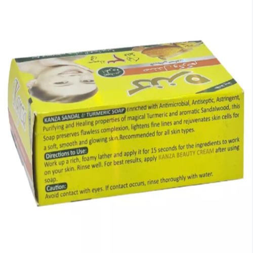 Kanza Sandal & Turmeric Whitening Soap – Brightening & Soothing Skin Care Bar (100g)
