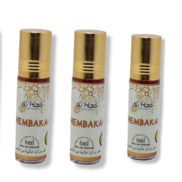 Al-Hiza Chembakam Attar - 6ml Roll On | Floral & Long Lasting Fragrance (Pack of 3)
