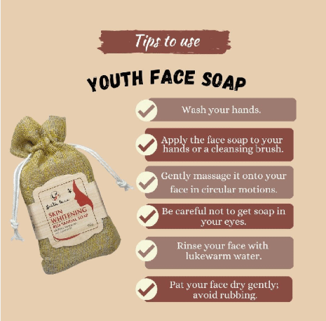 Youth Face Skin Whitening Red Sandal Soap – Brightening Herbal Soap with Red Sandalwood