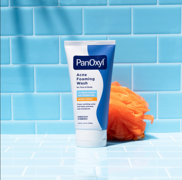 PanOxyl Acne Foaming Wash for Face & Body – Maximum Strength Benzoyl Peroxide Cleanser