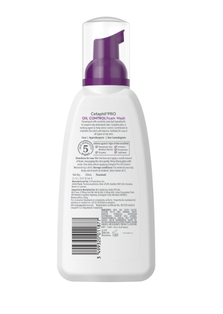 Cetaphil PRO Oil Control Foam Wash – Gentle Foaming Cleanser for Oily & Acne-Prone Skin