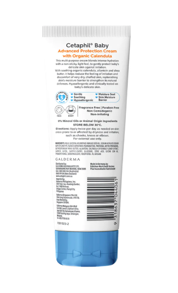 Cetaphil Baby Advanced Protection Cream – Intensive Moisture for Dry & Sensitive Skin | Dermatologist Tested