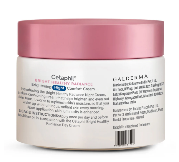 Cetaphil Bright Healthy Radiance Brightening Night Comfort Cream – Overnight Hydration & Tone Correction for Sensitive Skin