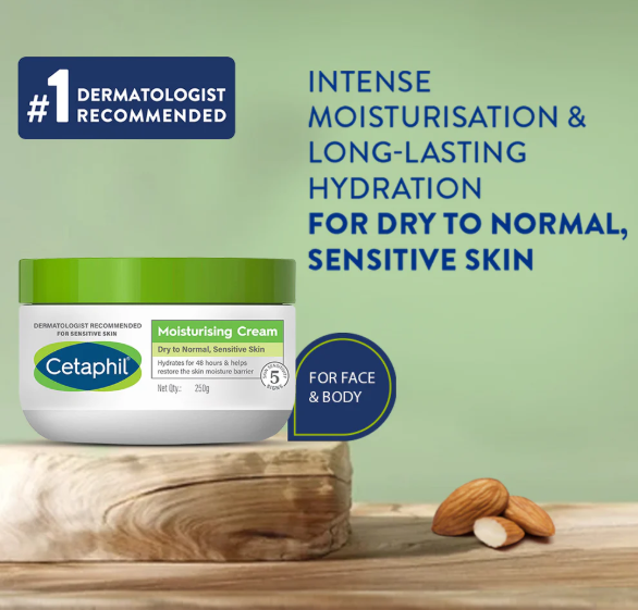 Cetaphil Moisturising Cream – 250g (For Dry to Normal, Sensitive Skin)