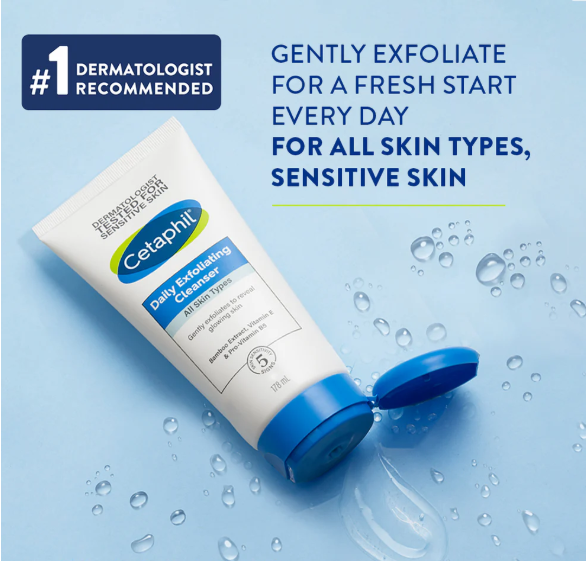 Cetaphil Daily Exfoliating Cleanser – Gentle Face Scrub for All Skin Types