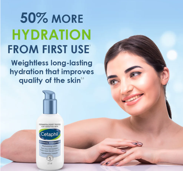 Cetaphil Optimal Hydration Replenishing Body Lotion – 237ml (For Dry to Dehydrated, Sensitive Skin)