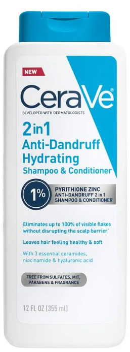 2-in-1 Anti-Dandruff Hydrating Shampoo & Conditioner – Cleanses, Treats & Moisturizes