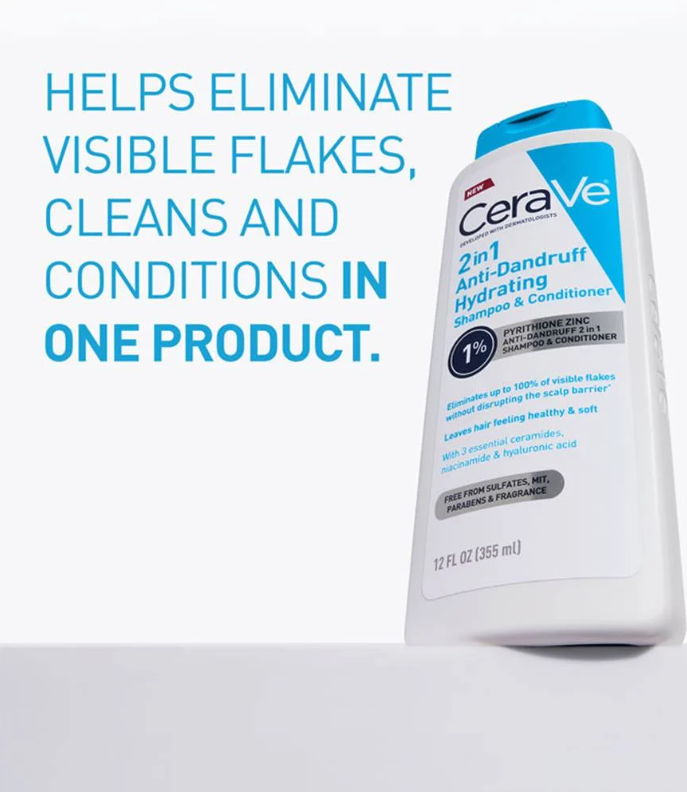 2-in-1 Anti-Dandruff Hydrating Shampoo & Conditioner – Cleanses, Treats & Moisturizes