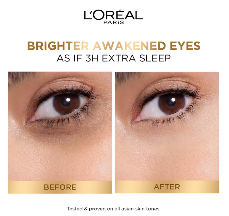 L'Oréal Paris Glycolic Bright Dark Circle Eye Serum – Brightening Under-Eye Serum with Caffeine & Niacinamide, 15ml