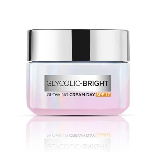 L’Oréal Paris Glycolic Bright Glowing Day Cream SPF 17 – Dark Spot Reduction & Radiance Boosting, 50ml