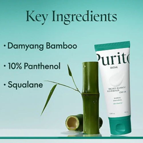 Purito Seoul Mighty Bamboo Panthenol Cream – 100 mL (10% Panthenol, Bamboo Extract)
