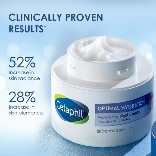 Cetaphil Optimal Hydration Replenishing Night Cream 50g – Deep Overnight Moisture for Sensitive Skin