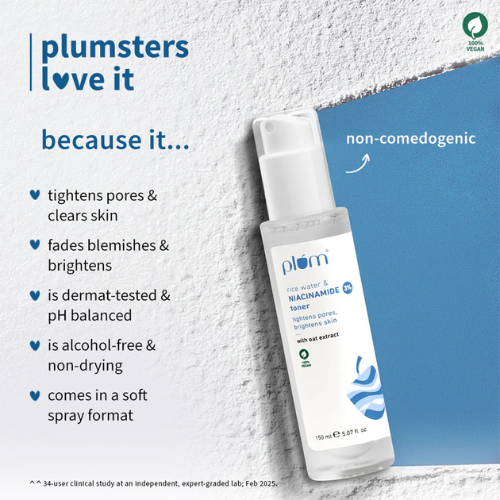 Plum 3% Niacinamide & Rice Water Toner - Brightening & Pore-Refining