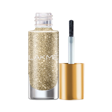 Lakmē Glitterati Collection Golden Glow - Glitter Nail Polish for Sparkling Nails