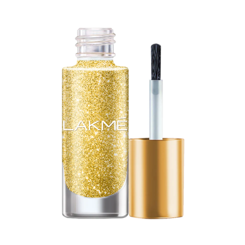 Lakmē Glitterati Collection Dusty Gold - Glitter Nail Polish for Sparkling Nails