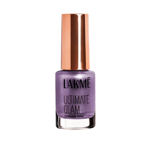 Lakmē Ultimate Glam Chrome Nail Magenta - Metallic Chrome Nail Polish for Glamorous Nails