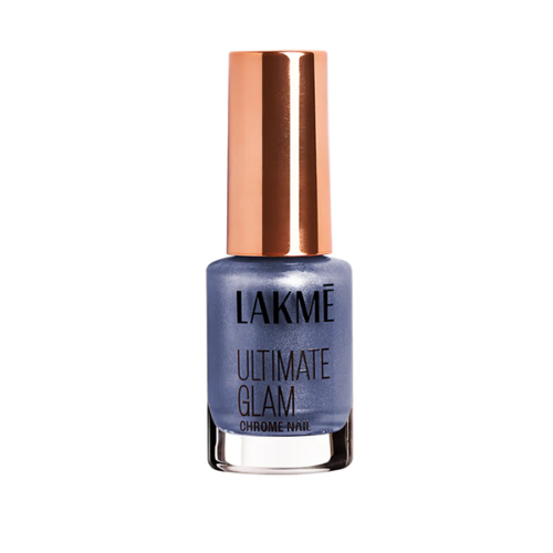 Lakmē Ultimate Glam Chrome Nail Blue - Metallic Chrome Nail Polish for Glamorous Nails