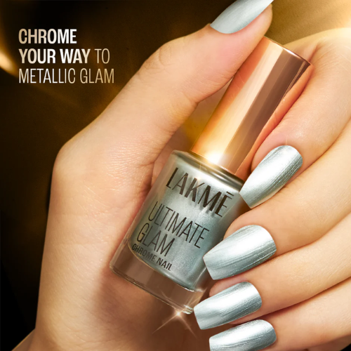Lakmē Ultimate Glam Chrome Nail Turquoise - Metallic Chrome Nail Polish
