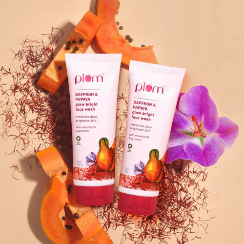 Plum Saffron & Papaya Glow Bright Face Wash 100g x2 Pack