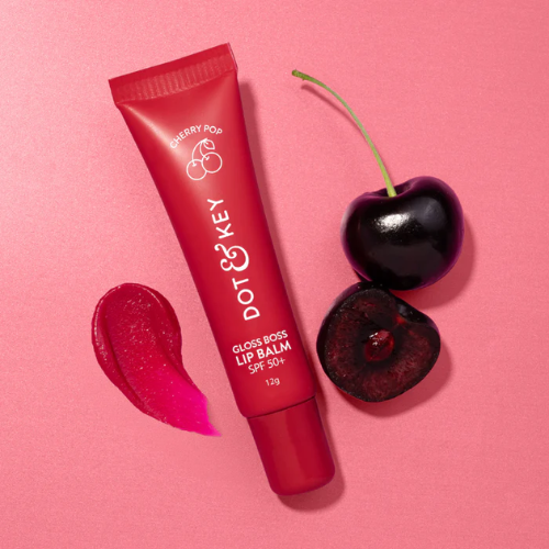 Dot & Key Vitamin C + E Brightening Lip Balm with SPF 50+ (Cherry Pop Medium Tinted)