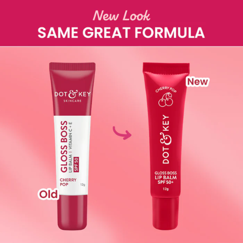Dot & Key Vitamin C + E Brightening Lip Balm with SPF 50+ (Cherry Pop Medium Tinted)